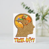 Denken Sie glückliches Postkarte (Stehend Vorderseite)