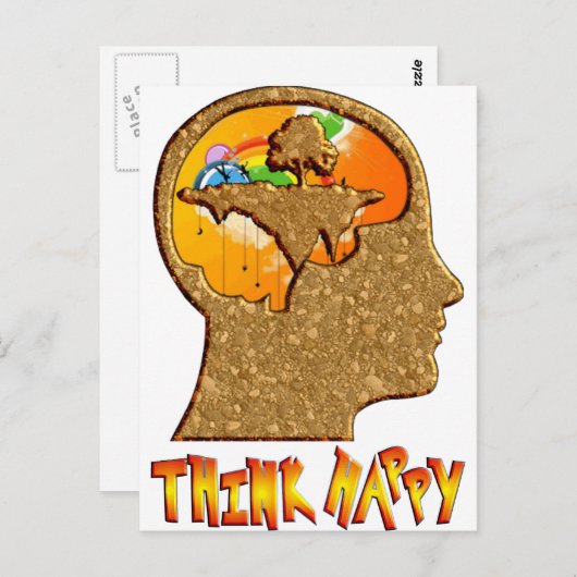 Denken Sie glückliches Postkarte (Vorne/Hinten)