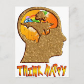 Denken Sie glückliches Postkarte (Vorderseite)