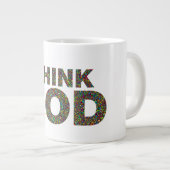 Denken Sie Gott Jumbo-Tasse (Vorderseite Rechts)
