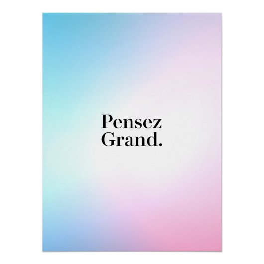 Denken Sie groß - Motivation Poster (Vorderseite)