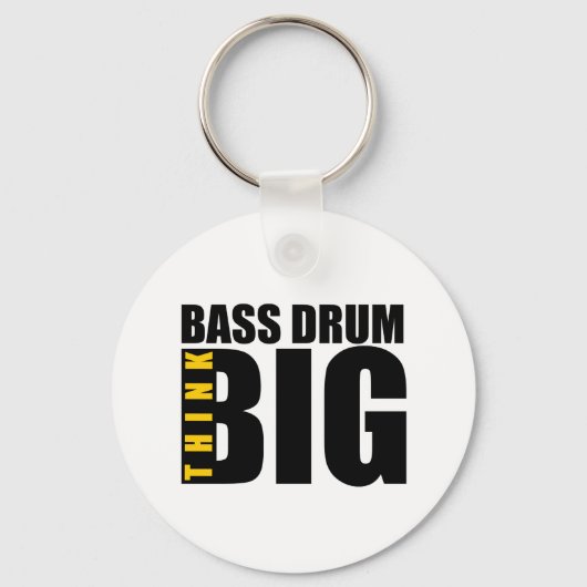 DENKEN SIE GROSSE BASS-DRUM-MUSIK-DESIGNS SCHLÜSSELANHÄNGER (Vorderseite)