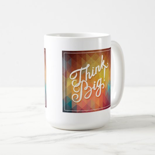 Denken Sie großes Kaffeetasse (VorderseiteRechts)