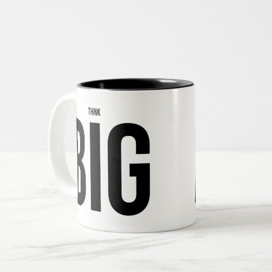 Denken Sie GROSSES Zweifarbige Tasse (Vorderseite Links)