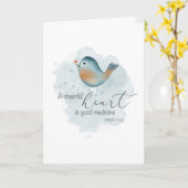 Denken Sie gut an den Wasserfarbenvogel Ihrer Schr Karte (Gelbe Blume)