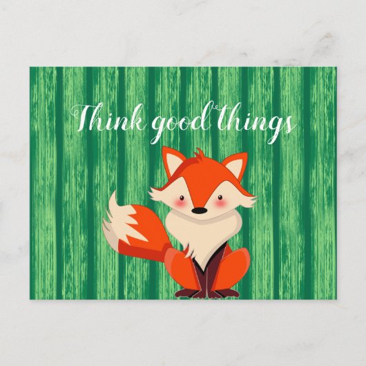 Denken Sie gut Fox niedlich Postkarte (Vorderseite)