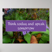 Denken Sie heute darüber nach, wie Weisheit Sprich Poster (Vorne)