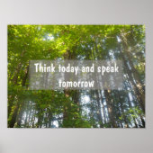Denken Sie heute inspirierendes Sprichwort-Poster Poster (Vorne)