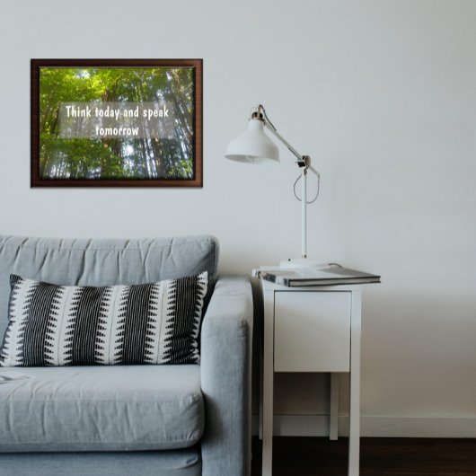 Denken Sie heute inspirierendes Sprichwort-Poster Poster