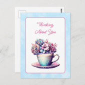 Denken Sie | Hübsche Blumenfreundschaft Postkarte (Vorne/Hinten)