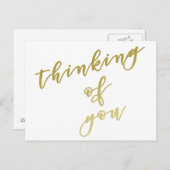 Denken Sie | Imitats Gold Script Postcard Postkarte (Vorne/Hinten)