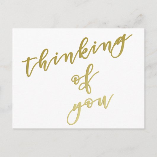 Denken Sie | Imitats Gold Script Postcard Postkarte (Vorderseite)