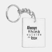 Denken Sie immer außerhalb der Box, Motivierend Zi Schlüsselanhänger (Vorderseite links)