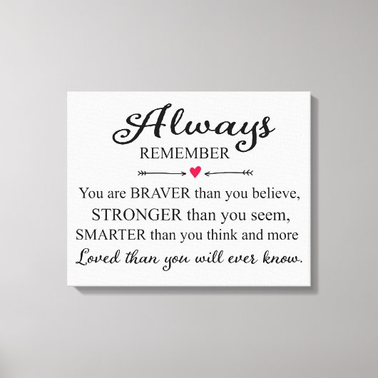 Denken Sie immer daran, dass Sie eine geliebte Wal Leinwanddruck (Vorderseite)