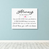 Denken Sie immer daran, dass Sie eine geliebte Wal Leinwanddruck (Insitu (Holzboden))