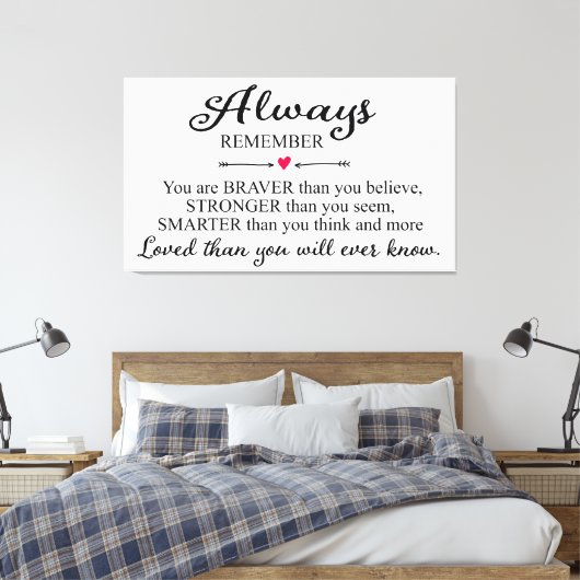 Denken Sie immer daran, dass Sie eine geliebte Wal Leinwanddruck (Insitu (Schlafzimmer))