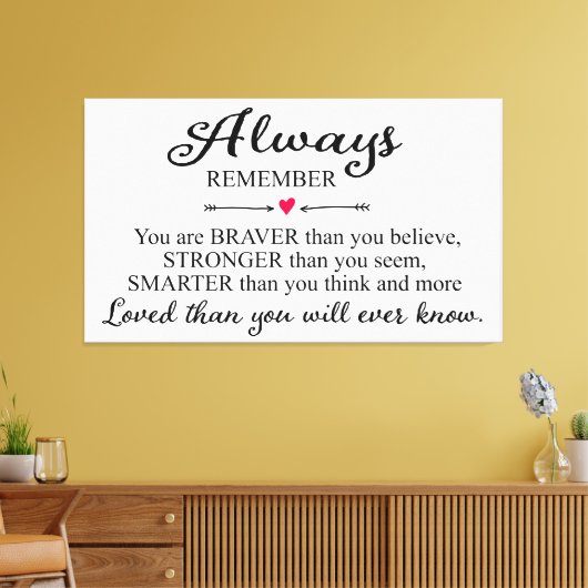 Denken Sie immer daran, dass Sie eine geliebte Wal Leinwanddruck (Insitu (Wohnzimmer))