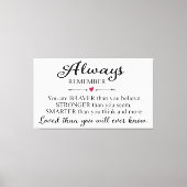 Denken Sie immer daran, dass Sie eine geliebte Wal Leinwanddruck (Vorderseite)