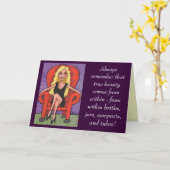 Denken Sie immer daran, dass wahre Schönheit... - Karte (Gelbe Blume)