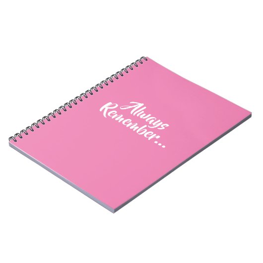 Denken Sie immer daran, ein aufforderndes Notebook Notizblock (Linke Seite)