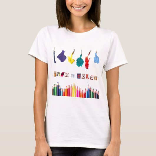 denken Sie in der Farbe T-Shirt (Vorderseite)