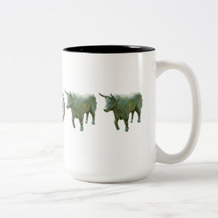 "Denken Sie innerhalb des Ochsen" 15 Unze-Tasse Zweifarbige Tasse