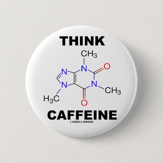 Denken Sie Koffein (Koffein-chemisches Molekül) Button (Vorderseite)