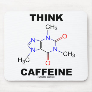 Denken Sie Koffein (Koffein-chemisches Molekül) Mousepad