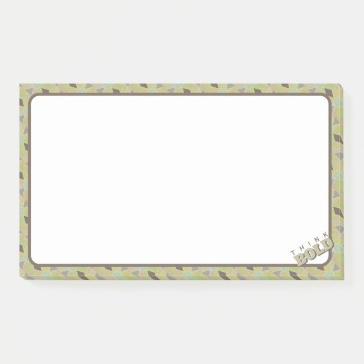Denken Sie kühne Brainstorming Olive Green Post-it Klebezettel (Vorderseite)