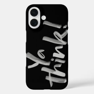 Denken Sie mal! Saucy Künstlerisch Brush Lettering iPhone 16 Hülle