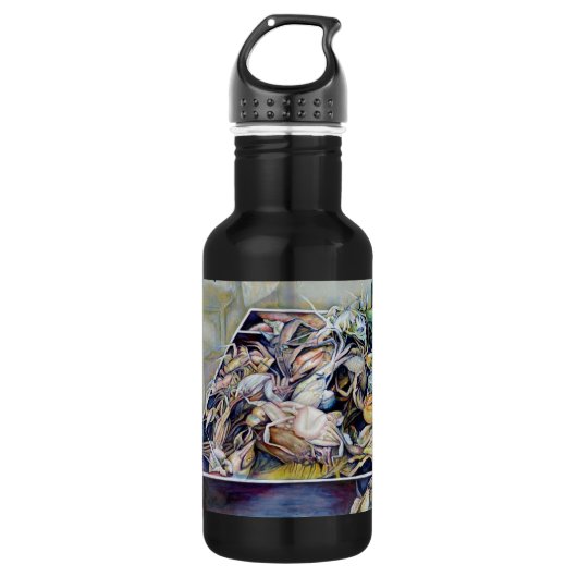 Denken Sie mal über den Tellerrand hinaus, Singapu Edelstahlflasche (Vorderseite)