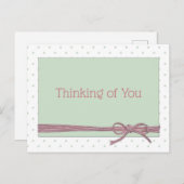 Denken Sie mit einer Bow-Postkarte verbunden Postkarte (Vorne/Hinten)