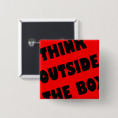 Denken Sie nach außen in das Box Funny Button Abze (Vorne & Hinten)