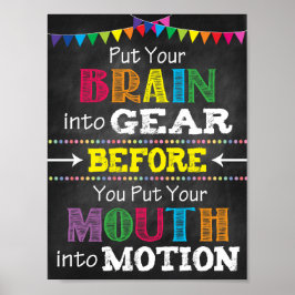 Denken Sie nach, bevor Sie druckbares Poster sprec