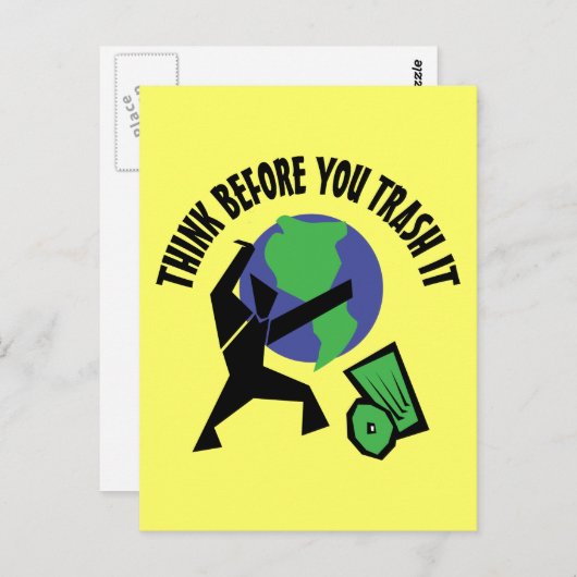 Denken Sie nach, bevor Sie es abschaffen Postkarte (Vorne/Hinten)