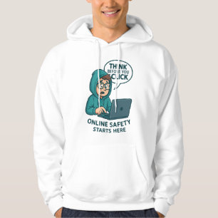 Denken Sie nach, bevor Sie klicken - Online-Sicher Hoodie
