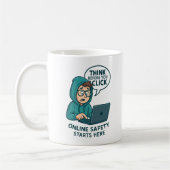 Denken Sie nach, bevor Sie klicken - Online-Sicher Kaffeetasse (Links)