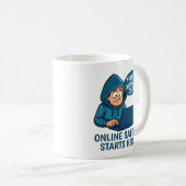 Denken Sie nach, bevor Sie klicken - Online-Sicher Kaffeetasse (VorderseiteRechts)
