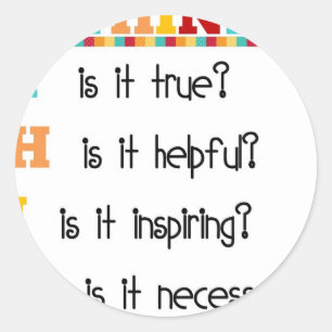 Denken Sie nach, bevor Sie sprechen Runder Aufkleber