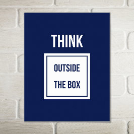 Denken Sie nach draußen motivierend blau Poster