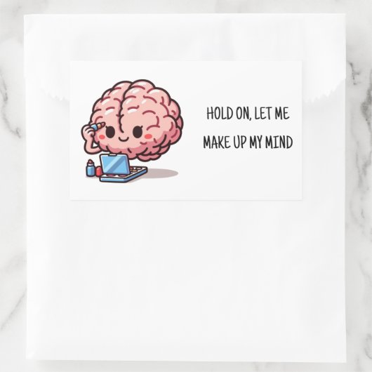 Denken Sie nach Rechteckiger Aufkleber (Tasche)