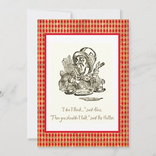 Denken Sie nicht an Alice Mad Hatter Zitat Karte (Vorderseite)