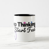 Denken Sie nicht mehr an Gefühl-Tasse starten Zweifarbige Tasse (Mittel)