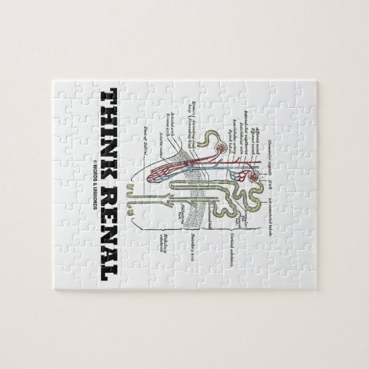 Denken Sie Nieren (Nephron Anatomie-Illustration) Puzzle (Horizontal)