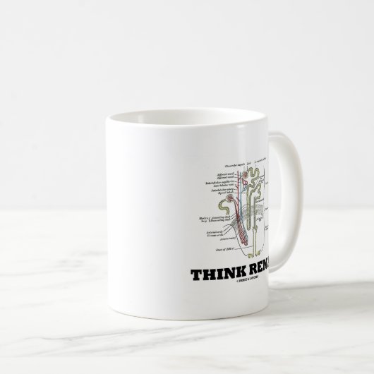 Denken Sie Nieren (Niere Nephron) Kaffeetasse (VorderseiteRechts)
