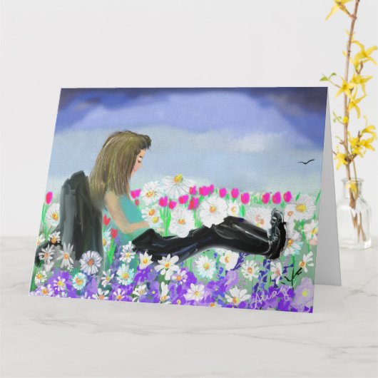 Denken Sie nur an Ihr Daisy Field Karte (Gelbe Blume)