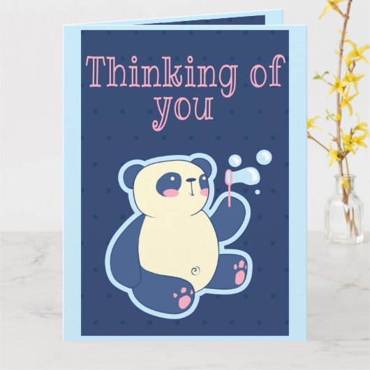 DENKEN SIE PANDA KARTE (Gelbe Blume)