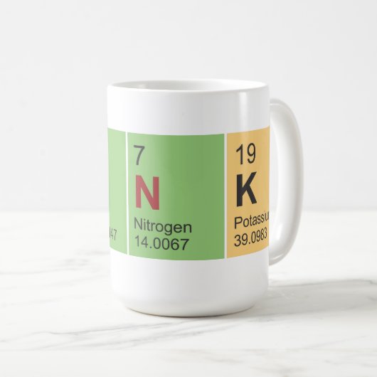 Denken Sie periodische Tabellenelemente Kaffeetasse (VorderseiteRechts)