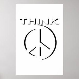 "DENKEN Sie" Plakat 24x36 (Frieden)