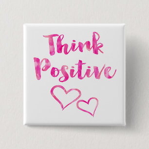 Denken Sie positives Aquarell-Zitat Button